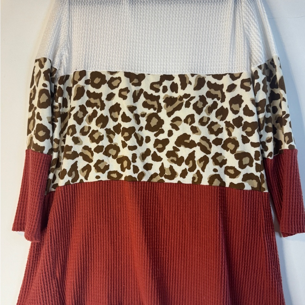 Leopard Print Colorblock Cardigan - Picture 2 of 4